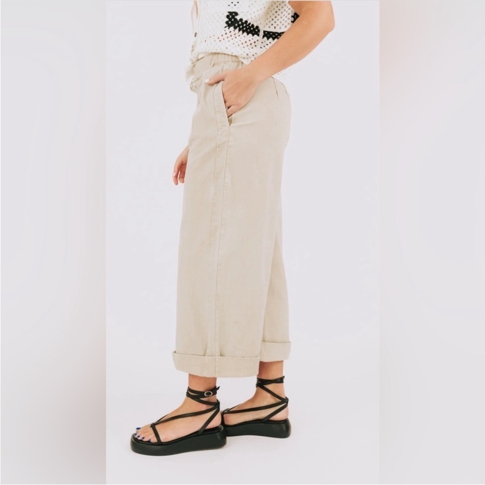 NWT Free People After Love Cuff Pants in Sandshell. Size X-Small - Picture 2 of 13